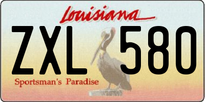 LA license plate ZXL580