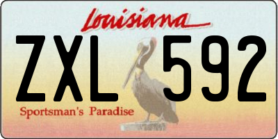 LA license plate ZXL592