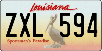LA license plate ZXL594