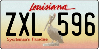 LA license plate ZXL596