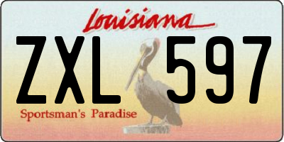 LA license plate ZXL597