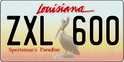 LA license plate ZXL600