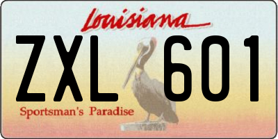 LA license plate ZXL601