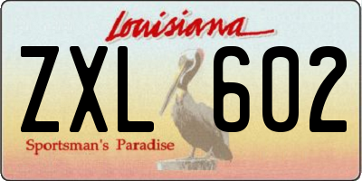 LA license plate ZXL602