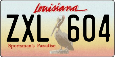 LA license plate ZXL604