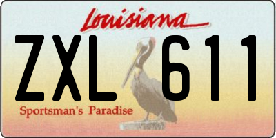 LA license plate ZXL611