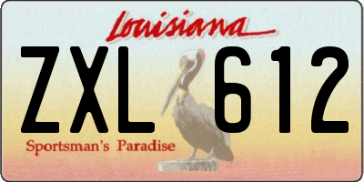 LA license plate ZXL612
