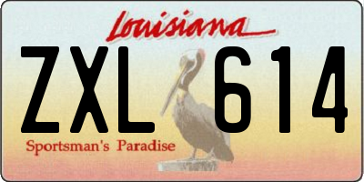 LA license plate ZXL614