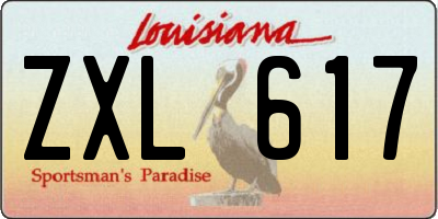 LA license plate ZXL617