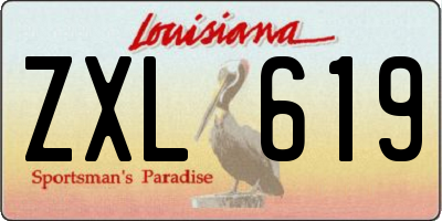 LA license plate ZXL619