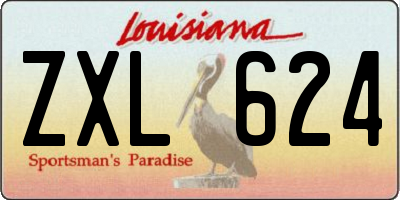 LA license plate ZXL624