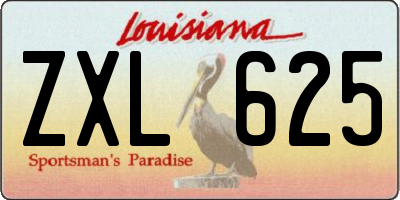 LA license plate ZXL625