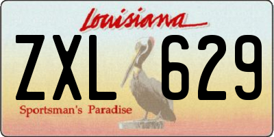 LA license plate ZXL629