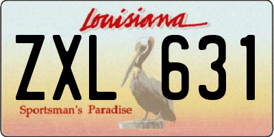 LA license plate ZXL631