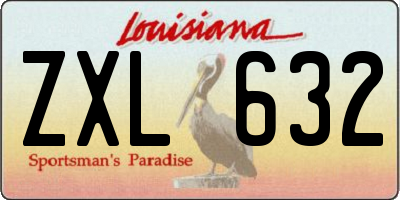 LA license plate ZXL632