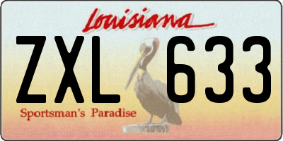 LA license plate ZXL633