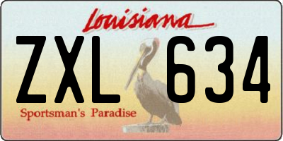 LA license plate ZXL634