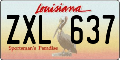 LA license plate ZXL637