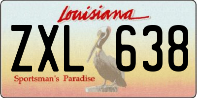 LA license plate ZXL638