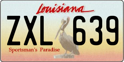 LA license plate ZXL639