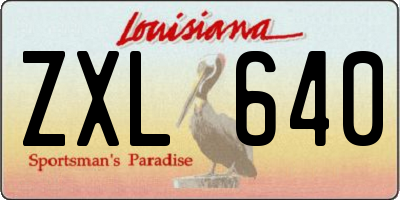 LA license plate ZXL640