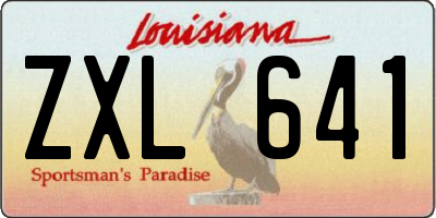 LA license plate ZXL641