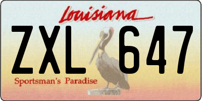 LA license plate ZXL647