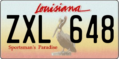 LA license plate ZXL648