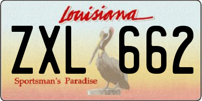 LA license plate ZXL662