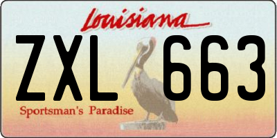 LA license plate ZXL663