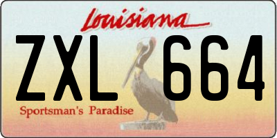 LA license plate ZXL664