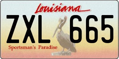 LA license plate ZXL665