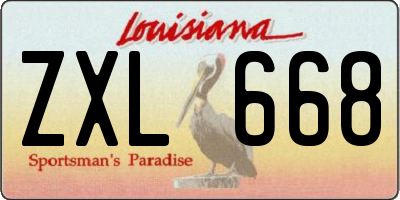 LA license plate ZXL668