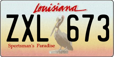 LA license plate ZXL673