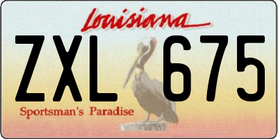 LA license plate ZXL675