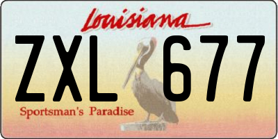 LA license plate ZXL677