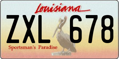 LA license plate ZXL678