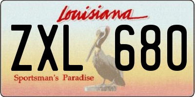LA license plate ZXL680