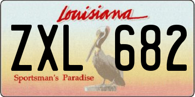 LA license plate ZXL682
