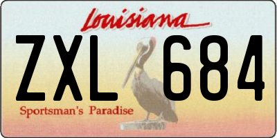 LA license plate ZXL684