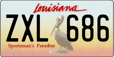 LA license plate ZXL686