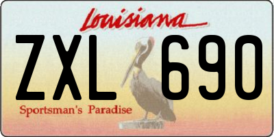 LA license plate ZXL690
