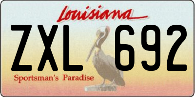 LA license plate ZXL692