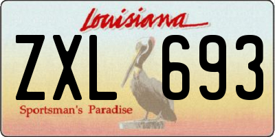 LA license plate ZXL693