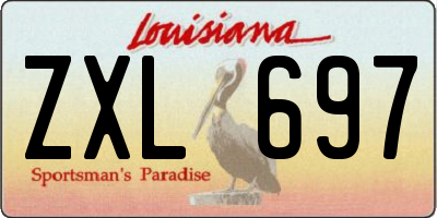 LA license plate ZXL697