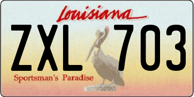 LA license plate ZXL703