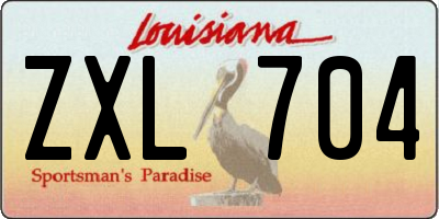 LA license plate ZXL704