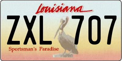 LA license plate ZXL707