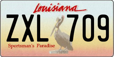 LA license plate ZXL709