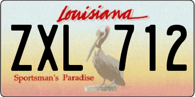 LA license plate ZXL712